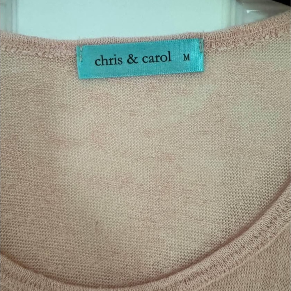 Chris & Carol Pink Pleated 3/4 Sleeve Blouse - Picture 3 of 3